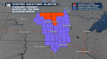 Blizzard Conditions Through Tonight in the Upper Midwest
