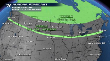 Aurora Borealis Could Be Visible Early Saturday in Northern United States