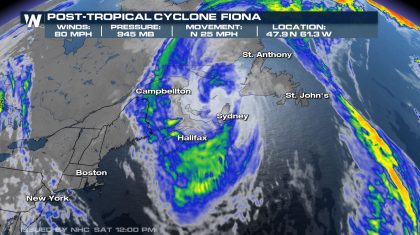 Post-Tropical Cyclone Fiona Lashes Nova Scotia with Intense Winds & Surf
